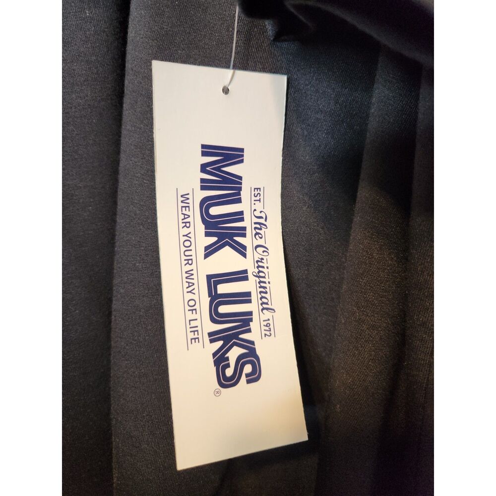 Muk Luks Hooded Pullover Black w/Faux Undershirt Effect Women's Size 2XL NWT! - Picture 6 of 7